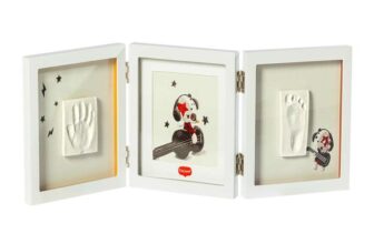 Tiny Love Double Photo Frame, Baby Hand and Footprint Kit, Baby Photo Frame Clay Kit, Newborn Hand & Feet Print Keepsake
