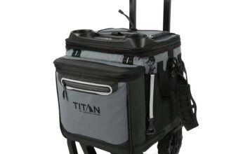 Titan 22.5 Litre 60 Can Cooler with All Terrain Cart in Grey