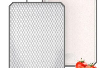 Titanium Chopping Board, 41.5x28x2cm Double Sided Cutting Board with Anti-Scratch Diamond Texture & Juice Groove, Non-Slip Wheat Straw & Pure Titanium, Heavy Duty Kitchen Prep Station