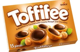 Toffifee Chewy Nougat Caramel Cups With Hazelnut & Smooth Chocolate Treats, Sweet and Nutty Caramel Perfection, 15 Pieces