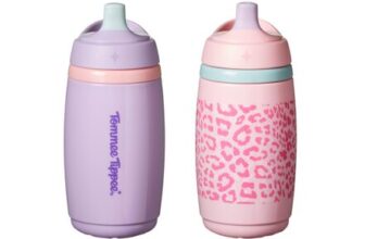 Tommee Tippee Insulated Spout Toddler Sippy Cup 2-Pack, Leak-Proof Handle