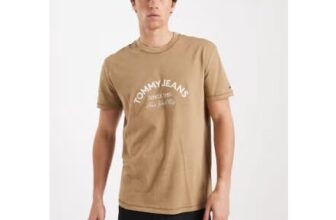 Tommy Jeans Centre Arch Logo T-Shirt Beige