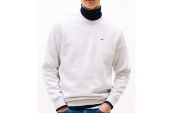 Tommy Jeans Regular Fit Crew Neck Sweatshirt, Grey Heather