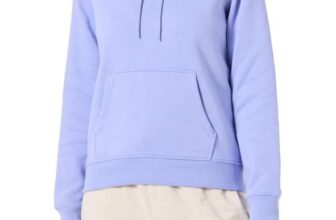 Tommy Jeans Womens Regular Fit Flag Hoodie, Blue (Vintage Iris), Size Large