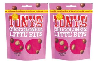 Tonys Chocolonely Littl Bits Milk Marshmallow Biscuits, Sharing 2x100g