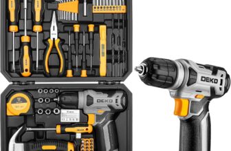 Tool Kit: DEKO Drill Set with Cordless Drill, Tool Kit Set Box, DIY Hand Tools for Men and Home, with 8V Electric Drills,126 Piece