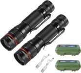 Torches Led Super Bright, Tactical Flashlights Rechargeable, Mini Small Pocket Torch High Lumen 3 Modes Handheld Lantern Light for Camping Hiking Fishing Outdoor Activities 2 Pack
