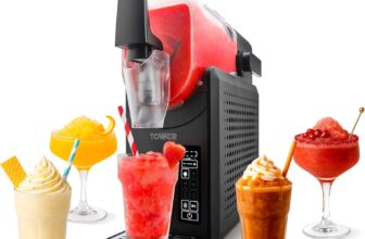 Tower Frozen Drink Slushie Maker with Digital Display and 5 Drink Pre-sets, SlushFusion Technology and ChillCore Technology, Self-Clean Function, 2.6L Tank Capacity, 220W, Black, T19058