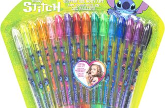 Townley Girl Stitch 16 Piece Glitter Pen Body Art Set, Glittery and Bright Colors, Ages 3