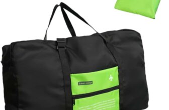 Travel Bag 45x20x35 Ryanair Cabin Bag with Shoulder Strap, Airline-Approved Underseat Holdall Duffel Bag for Men & Women Lightweight Carry On Weekend or Gym Bag (Black) (Green)