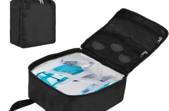Travel Carrying Bag Compatible with Navage Nasal Irrigation System,Portable Countertop Caddy Neti Pot Storage Bag,Black Nose Cleaner Travel Case for Sinus Organizer with Hanging Strap.Bag Only.