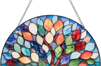 Tree of Life Acrylic Sun Catchers – 8-Inch Colorful Hanging Window Decor with Stained Glass-Style Print, Garden Hanging Ornament, Sun Catcher for Indoor and Outdoor Use, Blue