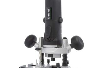 Trend T4 1/4 Inch Variable Speed Workshop Router and Kitbox, Perfect for Hinge Cutting, Timber Profiling & Hand Carving, 850W, 240V