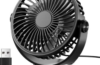 TriPole Desk Fan, Portable USB Fan Ultra Quiet, 3 Speed Powerful Table Fans with 360 Adjustable Head, Small Mini Fans for Office, Bedroom, Car, Kitchen, Outdoor (Black)