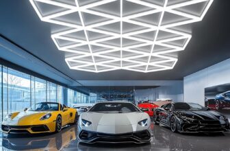 Triangle LED Garage Light – 71 Pack Hexagonal Lights, 710W 78100LM Super Bright Garage Ceiling Lights, Larger Size Honeycomb Light for Warehouse Workshop Gym Basement Car Care Wash Room