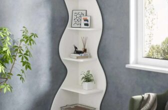 Tribesigns Corner Shelf, Rustic 5-Tier Wall Corner Bookshelf with code at Tribesigns Designs Store