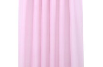 Trimming Shop Shower Curtain With 12 Hooks, Mold and Mildew Resistant 72×72 Inch Long, Washable PEVA Plain Bathroom Curtains, Shower Curtain Liner 180 x 180cm Long, Pink