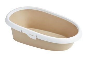 Trixie Paulo Cat Litter Tray with Rim, 58x39x17 Cm, Taupe/Cream