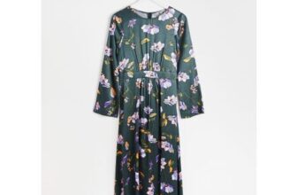 Twilight Bloom Floral Green Midi Dress