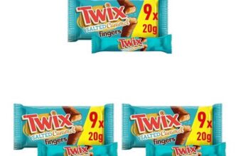 Twix Salted Caramel Milk Chocolate Fingers Biscuit Bars Multipack 9x20g