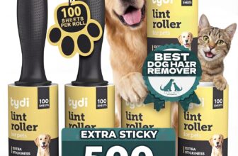 Tydi Pet Lint Rollers – 500 Sheets of Lint Roller Refills & 2 Handles – 100 Sheets per Sticky Clothes Roller – Lint Rollers for Pet Hair – Reusable Lint Roller for Clothes – Fluff Remover for Clothes