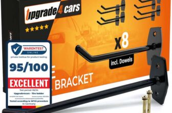 Tyre Wall Hooks Set for 8 Rims Heavy-Duty Steel Storage Hanger with Screws – Silver