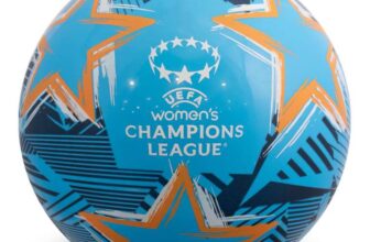 UEFA Officially Licensed Womens Champions League Game Ball – 9 Inch PVC Flyaway Merchandise, Inflatable to 9 inches