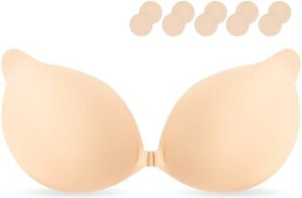 UEKUR Stick on Bra Strapless Bras for Women Backless Sticky Bra Push up Support Invisible Womens Adhesive Bras Silicone Push up Sticky Perfect for Large Small Breasts Wedding & Party Daily Wear