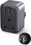 UGREEN UK to European Plug Adapter PD 30W Travel Adapter with USB C GaN Fast 4-in-1 FBA Ugreen Group