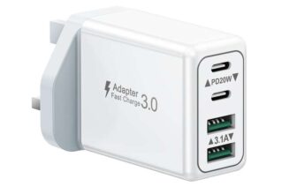 USB C Plug, 40W 4-Port Fast Charger Plug UK Dual Port PD Power AdapterQC Multi Mains wall Charger Type C Plug -ASTRA GLOBALVENTURESLTD FBA