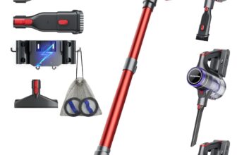 Ultra Cordless Vacuum Cleaner, 48KPA/550W/70min Stick Vacuum with 1.5L Dustbin, Wall-mounted Charging/Removable Battery, Anti-Tangled Handheld Vacuum for Hard Floors Carpet Car Pet Hair