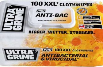 UltraGrime PRO Antibacterial Wet Wipes – Heavy-Duty Cleaning Cloths – Multi-Purpose Wipes (Pack of 100)