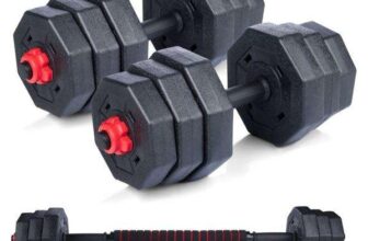 Umbro 20kg 2-in-1 Adjustable Dumbbell Set with Barbell W/Code – Free Click & Collect