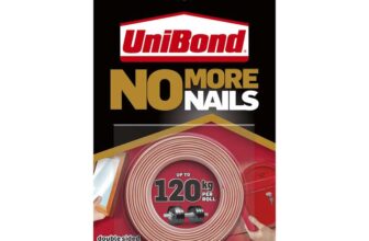 Unibond No More Nails On A Roll, Double-Sided Tape for Reliable Instant Bonding, 19mm x 1.5m Roll