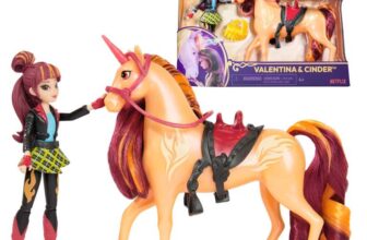 Unicorn Academy, Valentina & Cinder Set with 2 Riding Accessories and Hair Styling Tool, Dolls and Unicorn Toys for Girls Aged 4 and up