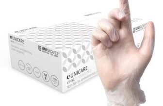 Unigloves Unicare Clear Vinyl Disposable Gloves – Box of 100 size M (£2.16 / £1.93 S&S)