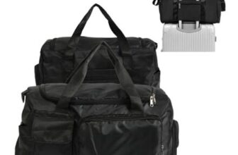 Unisex Gym Duffle Bag with Shoes Compartment, Water-Resistant Black