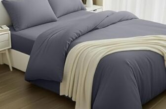 Utopia Bedding 4 Piece Double Bedding Set – Duvet Cover, Fitted Sheet with Pillow cases – Soft Brushed Microfiber (Grey)