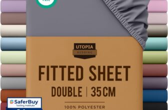 Utopia Bedding Fitted Sheet Double, Grey – Deep Pocket 14 inch (35 cm) – Easy Care – OEKO-TEX Certified – Soft Brushed Microfibre Fabric – Shrinkage and Fade Resistant – Bottom Sheet