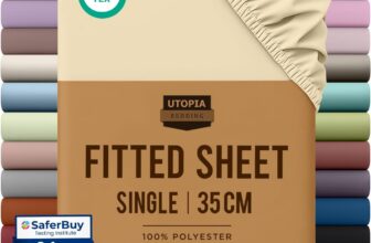 Utopia Bedding Fitted Sheet Single, Beige – Deep Pocket 14 inch (35 cm) – Easy Care – OEKO-TEX Certified – Soft Brushed Microfibre Fabric – Shrinkage and Fade Resistant – Bottom Sheet