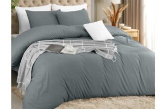 Utopia Bedding Lightweight Duvet Cover Set, Grey, 220×220 Cm
