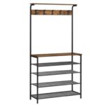 VASAGLE Clothes Rack, Hallway Tree with Shoe Storage, 5 Tier Shoe Rack