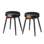 VASAGLE EKHO Dining Stools, Set of 2, Upholstered, Black