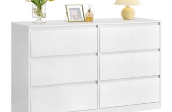 VASAGLE Kailyn 6-Drawer Chest, Snow White
