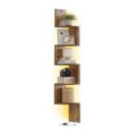 VASAGLE Wall Mounted 5-Tier Corner Shelf with RGB LEDs