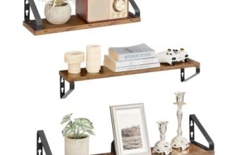 VASAGLE Wall Shelves Set of 3, 40/50/60 Cm, Dual Mounting