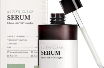 VILLAGE 11 FACTORY ACTIVE CLEAN SERUM (50ml) Korean Skincare – Gentle Exfoliating Serum with AHA & BHA – Acne Care – Sebum Control – 80% Natural Ingredients – Vegan Formula