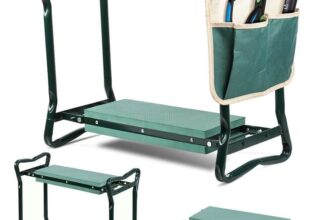 VOUNOT Garden Kneeler with Handles & Tool Pouch