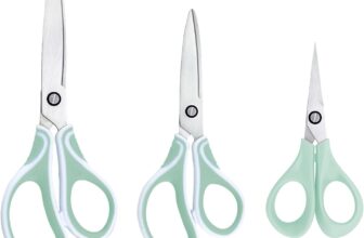 Vaessen Creative Scissors Set 3 Pcs – All Purpose with Ergonomic Handles – Paper, Fabric & More – School Supplies for Scrapbooking, Art & Craft – Left- and Right-Handed – Includes Precision Scissors