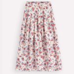 Valentina Linen Skirt Ivory, Bloom Scatter – w/Code